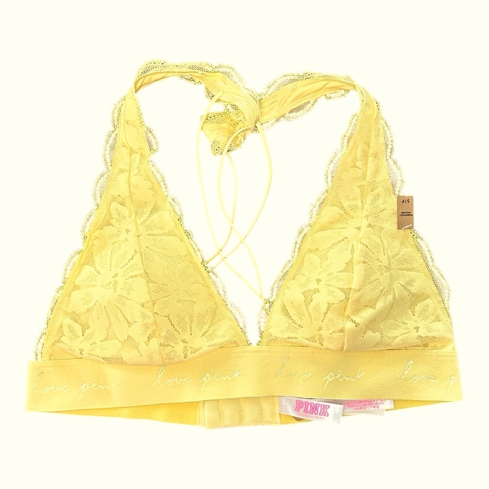 PINK Victoria's Secret Yellow Lace Bralette
